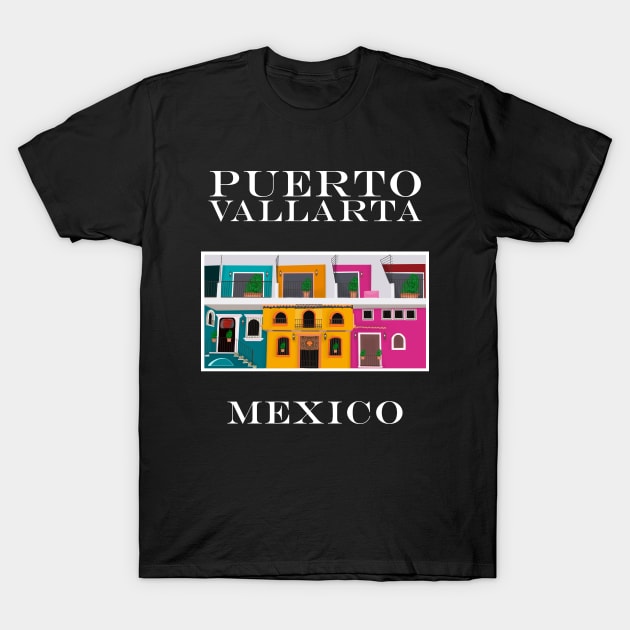 Puerto Vallarta Zona Romántica Mexico T-Shirt by DiegoCarvalho